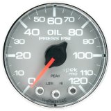 Autometer Spek-Pro Gauge Oil Press 2 1/16in 120psi Stepper Motor W/Peak & Warn Slvr/Chrm thumbnail 5