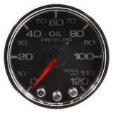 Autometer Spek-Pro Gauge Oil Press 2 1/16in 120psi Stepper Motor W/Peak & Warn Blk/Chrm thumbnail 5
