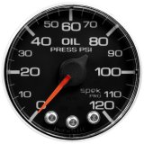 Autometer Spek-Pro Gauge Oil Press 2 1/16in 120psi Stepper Motor W/Peak & Warn Blk/Chrm thumbnail 2