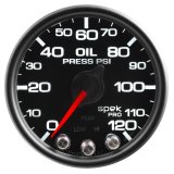 Autometer Spek-Pro Gauge Oil Press 2 1/16in 120psi Stepper Motor W/Peak & Warn Blk/Blk thumbnail 4