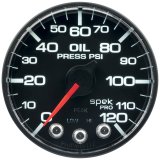 Autometer Spek-Pro Gauge Oil Press 2 1/16in 120psi Stepper Motor W/Peak & Warn Blk/Blk thumbnail 2