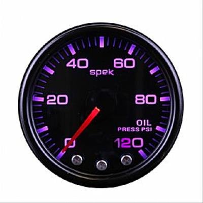 Autometer Spek-Pro Gauge Oil Press 2 1/16in 120psi Stepper Motor W/Peak & Warn Blk/Smoke/Blk thumbnail 1