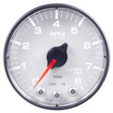 Autometer Spek-Pro Gauge Tach 2 1/16in 8K Rpm W/ Shift Light & Peak Mem Wht/Blk thumbnail 3