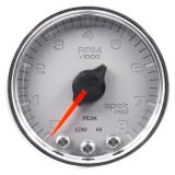 Autometer Spek-Pro Gauge Tach 2 1/16in 8K Rpm W/ Shift Light & Peak Mem Slvr/Chrm thumbnail 4