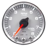 Autometer Spek-Pro Gauge Tach 2 1/16in 8K Rpm W/ Shift Light & Peak Mem Slvr/Chrm thumbnail 6