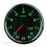 Autometer Spek-Pro Gauge Tach 2 1/16in 8K Rpm W/ Shift Light & Peak Mem Blk/Chrm thumbnail 1