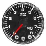 Autometer Spek-Pro Gauge Tach 2 1/16in 8K Rpm W/ Shift Light & Peak Mem Blk/Chrm thumbnail 2