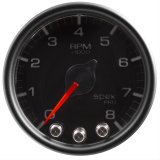 Autometer Spek-Pro Gauge Tach 2 1/16in 8K Rpm W/ Shift Light & Peak Mem Blk/Blk thumbnail 2