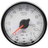 Autometer Spek-Pro Gauge Tach 2 1/16in 11K Rpm W/ Shift Light & Peak Mem Wht/Blk thumbnail 5