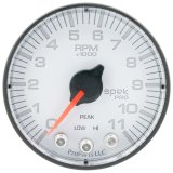 Autometer Spek-Pro Gauge Tach 2 1/16in 11K Rpm W/ Shift Light & Peak Mem Wht/Blk thumbnail 4
