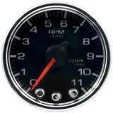 Autometer Spek-Pro Gauge Tach 2 1/16in 11K Rpm W/ Shift Light & Peak Mem Blk/Chrm thumbnail 2