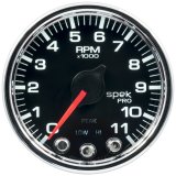 Autometer Spek-Pro Gauge Tach 2 1/16in 11K Rpm W/ Shift Light & Peak Mem Blk/Chrm thumbnail 3