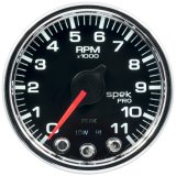 Autometer Spek-Pro Gauge Tach 2 1/16in 11K Rpm W/ Shift Light & Peak Mem Blk/Chrm thumbnail 4