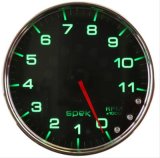 Autometer Spek-Pro Gauge Tach 2 1/16in 11K Rpm W/ Shift Light & Peak Mem Blk/Chrm thumbnail 1