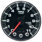 Autometer Spek-Pro Gauge Tach 2 1/16in 11K Rpm W/ Shift Light & Peak Mem Blk/Chrm thumbnail 2