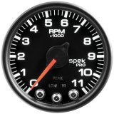 Autometer Spek-Pro Gauge Tach 2 1/16in 11K Rpm W/ Shift Light & Peak Mem Blk/Blk thumbnail 2
