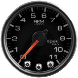 Autometer Spek-Pro Gauge Tach 2 1/16in 11K Rpm W/ Shift Light & Peak Mem Blk/Blk thumbnail 4