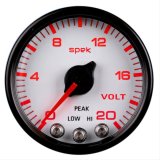 Autometer Spek-Pro Gauge Voltmeter 2 1/16in 16V Stepper Motor W/Peak & Warn Wht/Blk thumbnail 1
