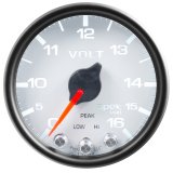 Autometer Spek-Pro Gauge Voltmeter 2 1/16in 16V Stepper Motor W/Peak & Warn Wht/Blk thumbnail 5