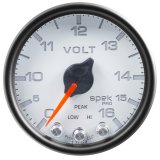 Autometer Spek-Pro Gauge Voltmeter 2 1/16in 16V Stepper Motor W/Peak & Warn Wht/Blk thumbnail 7
