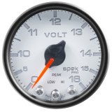 Autometer Spek-Pro Gauge Voltmeter 2 1/16in 16V Stepper Motor W/Peak & Warn Wht/Blk thumbnail 8