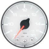 Autometer Spek-Pro Gauge Voltmeter 2 1/16in 16V Stepper Motor W/Peak & Warn Wht/Blk thumbnail 5