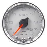 Autometer Spek-Pro Gauge Voltmeter 2 1/16in 16V Stepper Motor W/Peak & Warn Slvr/Chrm thumbnail 3
