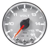 Autometer Spek-Pro Gauge Voltmeter 2 1/16in 16V Stepper Motor W/Peak & Warn Slvr/Chrm thumbnail 4