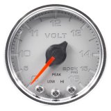 Autometer Spek-Pro Gauge Voltmeter 2 1/16in 16V Stepper Motor W/Peak & Warn Slvr/Chrm thumbnail 5