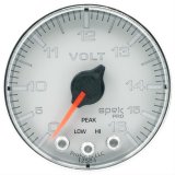 Autometer Spek-Pro Gauge Voltmeter 2 1/16in 16V Stepper Motor W/Peak & Warn Slvr/Chrm thumbnail 1