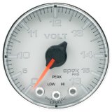 Autometer Spek-Pro Gauge Voltmeter 2 1/16in 16V Stepper Motor W/Peak & Warn Slvr/Chrm thumbnail 4