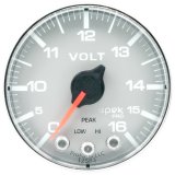 Autometer Spek-Pro Gauge Voltmeter 2 1/16in 16V Stepper Motor W/Peak & Warn Slvr/Chrm thumbnail 5