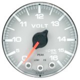 Autometer Spek-Pro Gauge Voltmeter 2 1/16in 16V Stepper Motor W/Peak & Warn Slvr/Chrm thumbnail 6