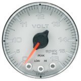 Autometer Spek-Pro Gauge Voltmeter 2 1/16in 16V Stepper Motor W/Peak & Warn Slvr/Chrm thumbnail 7