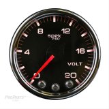 Autometer Spek-Pro Gauge Voltmeter 2 1/16in 16V Stepper Motor W/Peak & Warn Blk/Chrm thumbnail 1