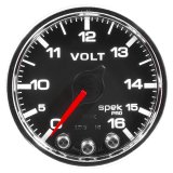 Autometer Spek-Pro Gauge Voltmeter 2 1/16in 16V Stepper Motor W/Peak & Warn Blk/Chrm thumbnail 4