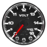 Autometer Spek-Pro Gauge Voltmeter 2 1/16in 16V Stepper Motor W/Peak & Warn Blk/Chrm thumbnail 5