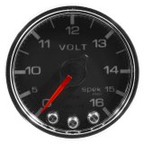 Autometer Spek-Pro Gauge Voltmeter 2 1/16in 16V Stepper Motor W/Peak & Warn Blk/Chrm thumbnail 7