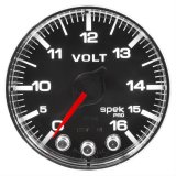 Autometer Spek-Pro Gauge Voltmeter 2 1/16in 16V Stepper Motor W/Peak & Warn Blk/Chrm thumbnail 1