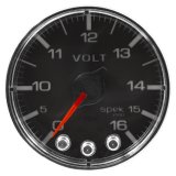 Autometer Spek-Pro Gauge Voltmeter 2 1/16in 16V Stepper Motor W/Peak & Warn Blk/Chrm thumbnail 6