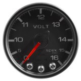 Autometer Spek-Pro Gauge Voltmeter 2 1/16in 16V Stepper Motor W/Peak & Warn Blk/Blk thumbnail 5