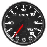 Autometer Spek-Pro Gauge Voltmeter 2 1/16in 16V Stepper Motor W/Peak & Warn Blk/Blk thumbnail 8