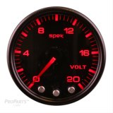 Autometer Spek-Pro Gauge Voltmeter 2 1/16in 16V Stepper Motor W/Peak & Warn Blk/Smoke/Blk thumbnail 1