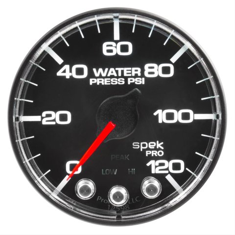 Autometer Spek-Pro Gauge Water Press 2 1/16in 120psi Stepper Motor W/Peak & Warn Blk/Chrm thumbnail 1