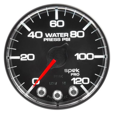 Autometer Spek-Pro Gauge Water Press 2 1/16in 120psi Stepper Motor W/Peak & Warn Blk/Chrm thumbnail 3