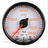 Autometer Spek-Pro Gauge Water Temp 2 1/16in 300f Stepper Motor W/Peak & Warn Wht/Blk thumbnail 1