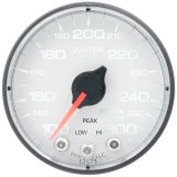 Autometer Spek-Pro Gauge Water Temp 2 1/16in 300f Stepper Motor W/Peak & Warn Wht/Blk thumbnail 6