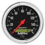 Autometer Traditional Chrome 3-3/8in 160 MPH Electric Speedometer w/ LCD Odometer thumbnail 2