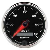 Autometer Designer Black II 3 3/8in 120 MPH In-Dash Speedo w/ LCD ODO thumbnail 1