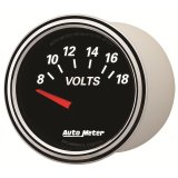 Autometer Designer Black II 52mm 18V Voltmeter Gauge thumbnail 4